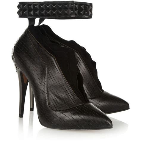 fendi perforated leather and suede boots